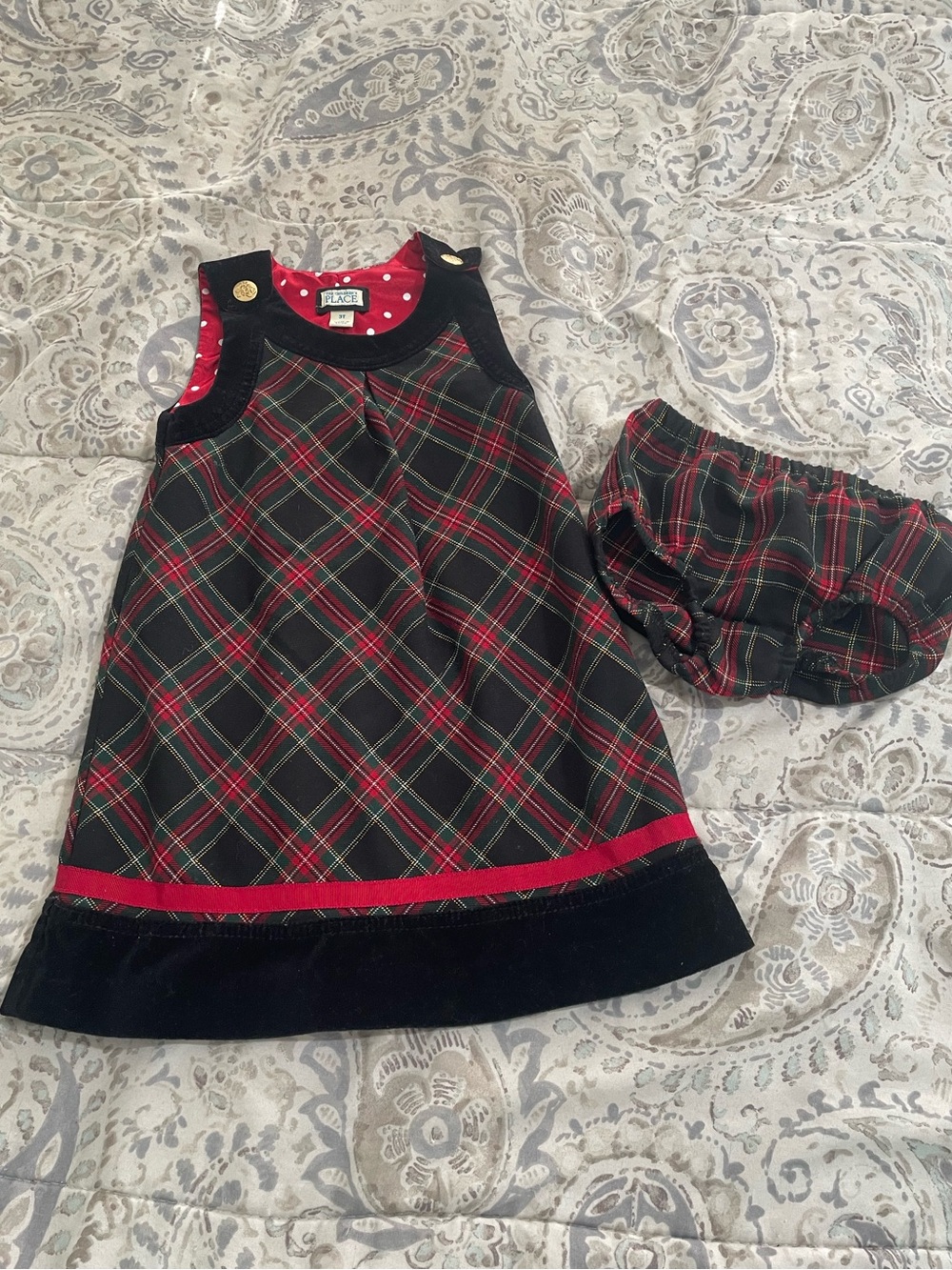 VINTAGE Plaid Holiday Dress size 3T
